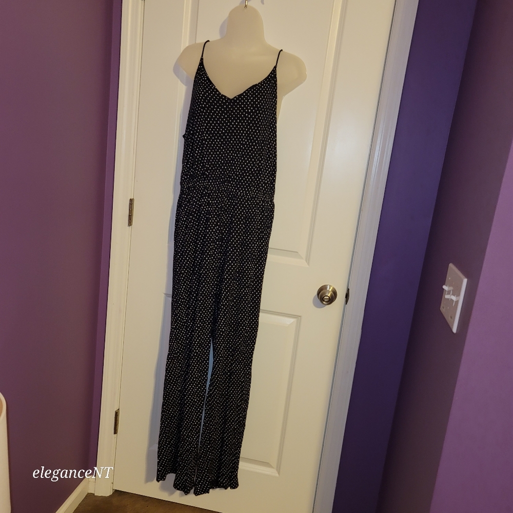 H&M Black & White Patterned  Jumpsuit Sz: L